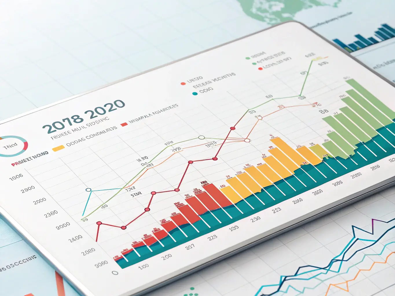A graph illustrating investment growth over time, set against a backdrop of a flourishing Mexican business district, representing financial success and prosperity.
